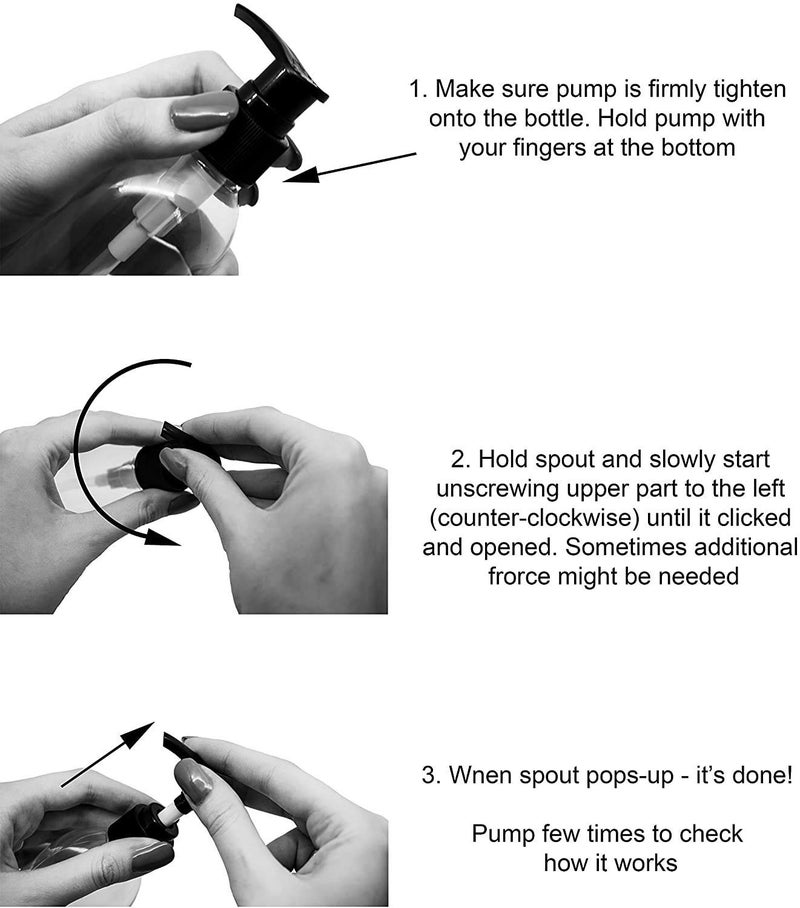 BRIGHTFROM Lotion Pump Bottles, Empty 8 OZ, BPA-Free, PET Refillable Plastic Containers, Clear with White Dispenser for - Soap, Shampoo, Lotions, Liquid Body Soap, Creams and Massage Oil (3 Pack) - Image 5